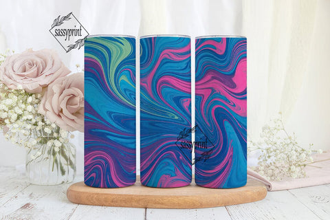 Abstract Swirl Fluid Art Tumbler Wrap Sublimation sassyprint 