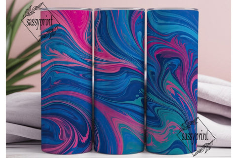 Abstract Swirl Fluid Art Tumbler Wrap Sublimation sassyprint 