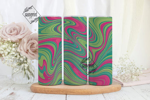 Abstract Swirl Liquid 20oz Tumbler Wrap Sublimation sassyprint 