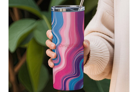 Abstract Swirls 20oz Tumbler Wrap Sublimation DesignSVG 
