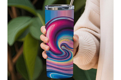 Abstract Swirls 20oz Tumbler Wrap Sublimation DesignSVG 
