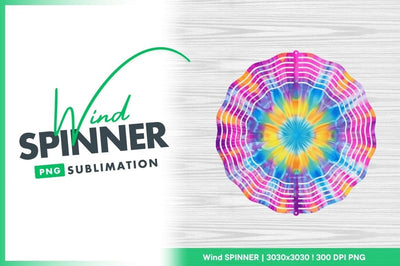 Abstract Tie Dye Pattern Colorful Wind Spinner Round Sublimation Regulrcrative 