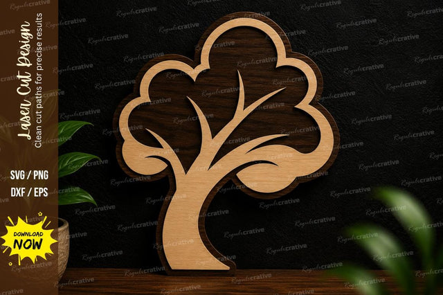 Abstract Tree Wall Art Laser Cut SVG Design SVG Regulrcrative 