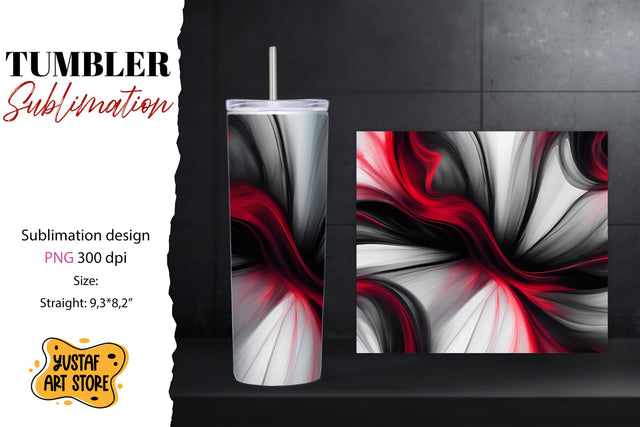 Abstract tumbler. Color smoke design Sublimation Yustaf Art Store 