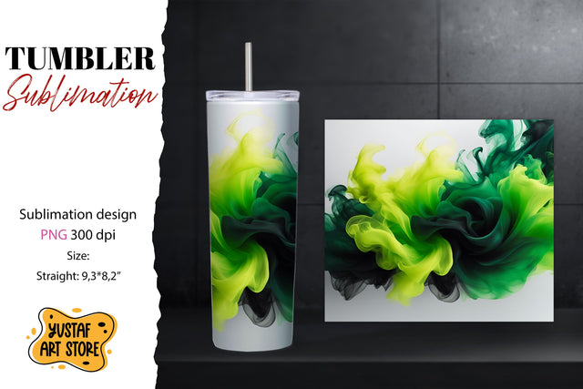 Abstract tumbler. Color smoke design Sublimation Yustaf Art Store 
