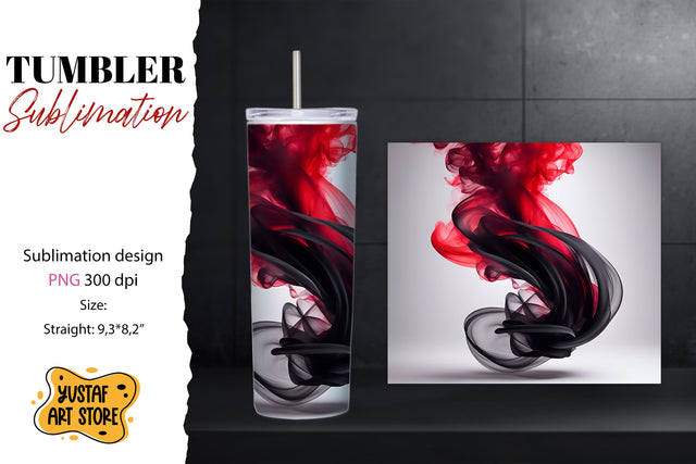 Abstract tumbler. Color smoke design Sublimation Yustaf Art Store 