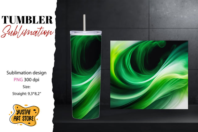 Abstract tumbler. Color smoke design Sublimation Yustaf Art Store 