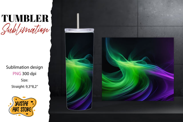 Abstract tumbler. Colorful smoke sublimation design Sublimation Yustaf Art Store 