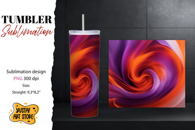 Abstract tumbler wrap. Color smoke design Sublimation Yustaf Art Store 