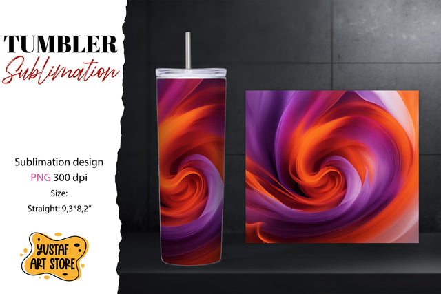 Abstract tumbler wrap. Color smoke design Sublimation Yustaf Art Store 