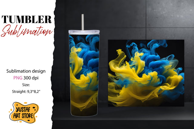 Abstract tumbler wrap. Color smoke design Sublimation Yustaf Art Store 