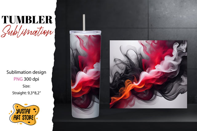 Abstract tumbler wrap. Color smoke sublimation design Sublimation Yustaf Art Store 