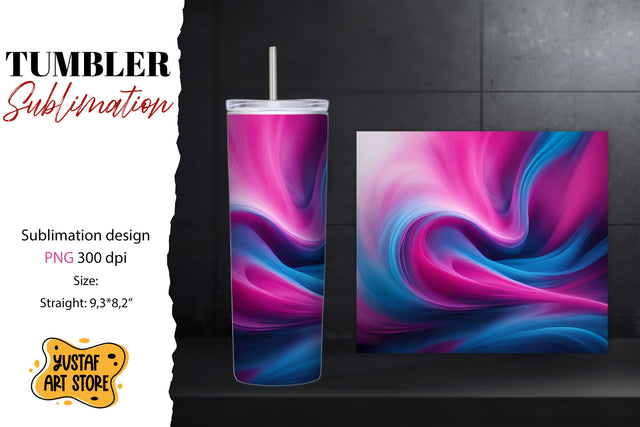 Abstract tumbler wrap. Colorful smoke sublimation design Sublimation Yustaf Art Store 