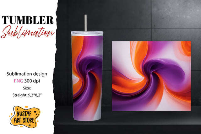 Abstract tumbler wrap. Colorful smoke sublimation design Sublimation Yustaf Art Store 