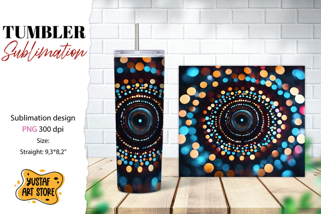 Abstract tumbler wrap. Cosmic mandala sublimation design Sublimation Yustaf Art Store 