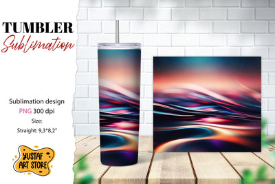 Abstract tumbler wrap. Velvet waves sublimation design Sublimation Yustaf Art Store 