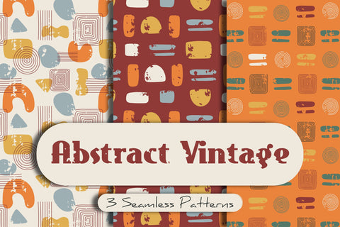 Abstract Vintage Seamless Patterns Digital Pattern Rin Green 