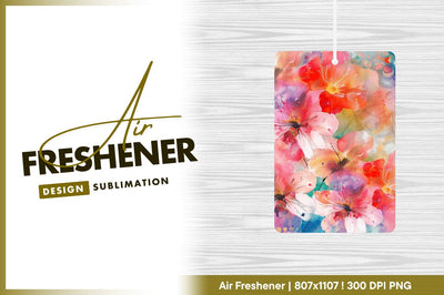Abstract watercolor floral design for air freshener png Sublimation Regulrcrative 