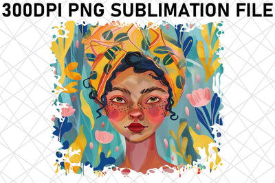 Abstract Watercolor Lady PNG Design - Sublimation Sublimation afrosvg 