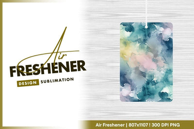 Abstract Watercolor Painting in Teal Blue Pink and Yellow Tones Sublimation Regulrcrative 