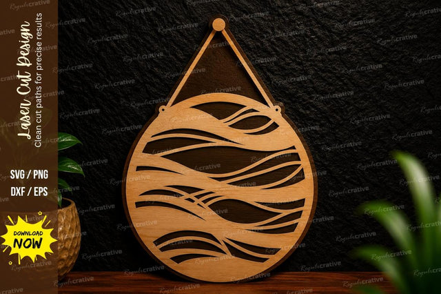 Abstract Wave Teardrop Laser Cut SVG SVG Regulrcrative 