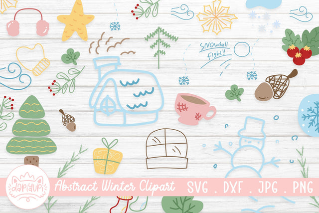 Abstract Winter Clipart Bundle | Winter SVG Bundle SVG dapiyupi store 