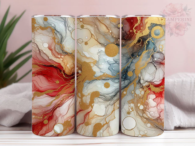 Abstract With Gold, Red And White Colors 20oz Tumbler Wrap PNG, Straight & Tapered Tumbler Wrap, Abstract Paint Tumbler Png, Instant Digital Download Sublimation Li Zamperini 