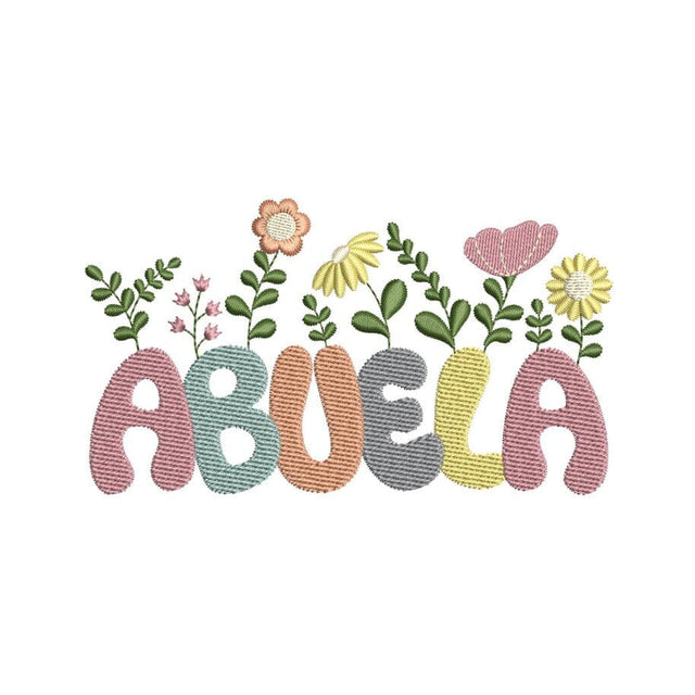 Abuela embroidery design, retro mothers day embroidery design, 3 sizes, Instant download Embroidery/Applique DESIGNS Nino Nadaraia 