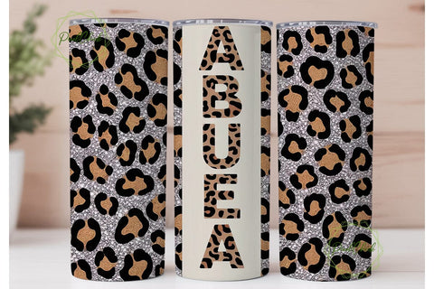 Abuela Leopard Glitter 20oz Tumbler Wrap Sublimation PixelChick 