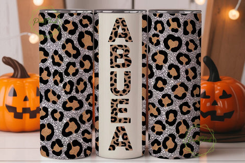 Abuela Leopard Glitter 20oz Tumbler Wrap Sublimation PixelChick 