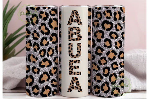 Abuela Leopard Glitter 20oz Tumbler Wrap Sublimation PixelChick 