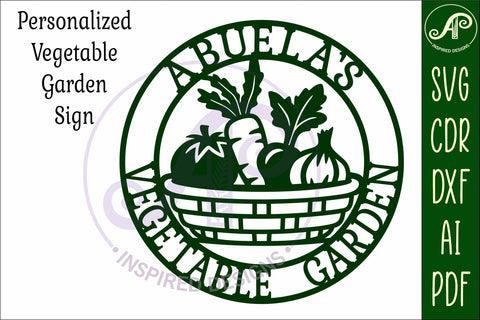 Abuela's Vegetable Garden Sign SVG, Laser Cut Vegetable Gar SVG APInspireddesigns 