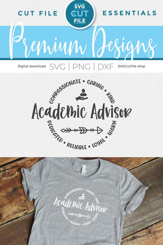 Academic advisor svg with round circle for men or women SVG SVG Cut File 