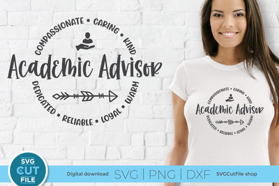 Academic advisor svg with round circle for men or women SVG SVG Cut File 