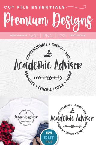 Academic advisor svg with round circle for men or women SVG SVG Cut File 