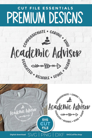 Academic advisor svg with round circle for men or women SVG SVG Cut File 