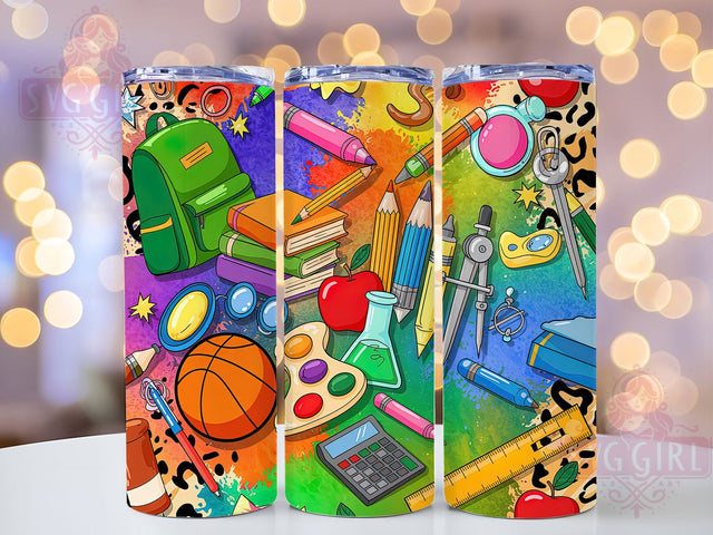 Academic School Spirit Tumbler Wrap, School Spirit Present, Classroom Theme Gift, Student Life Tumbler, Academic Design Gift, School Pride Art, Learning Theme Present Sublimation SvggirlplusArt 