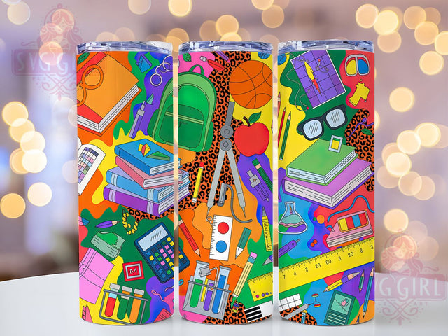 Academic School Spirit Tumbler Wrap, School Spirit Present, Classroom Theme Gift, Student Life Tumbler, Academic Design Gift, School Pride Art, Learning Theme Present Sublimation SvggirlplusArt 