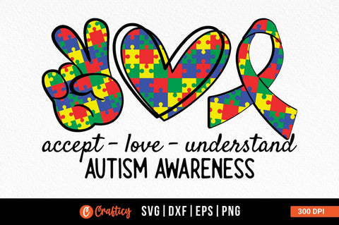Accept love understand autism awareness SVG Design SVG Designangry 