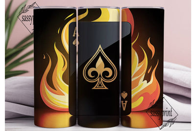 Ace of Spades in Flames 20oz Tumbler Sublimation sassyprint 
