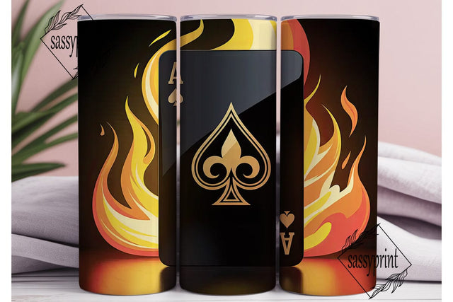 Ace of Spades in Flames 20oz Tumbler Sublimation sassyprint 