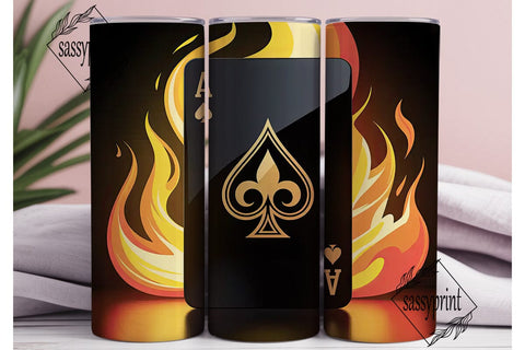 Ace of Spades in Flames 20oz Tumbler Sublimation sassyprint 