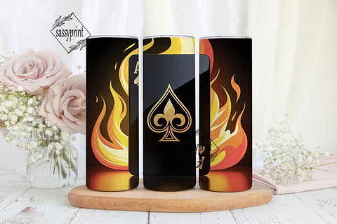 Ace of Spades in Flames 20oz Tumbler Sublimation sassyprint 