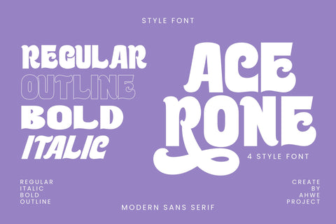 Acerone - Sans Serif Display Font ahweproject 