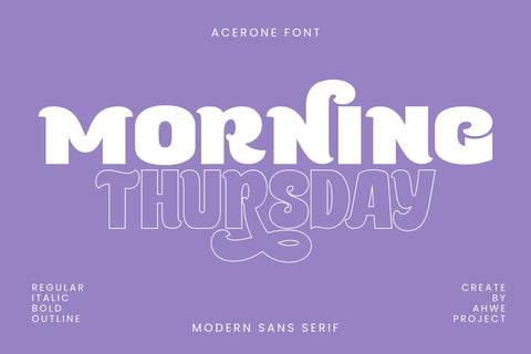 Acerone - Sans Serif Display Font ahweproject 