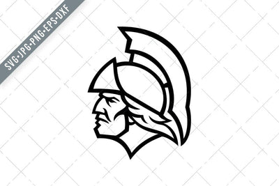 Achilles or Achilleus Greek Hero Side View Mascot Black and White SVG PNG EPS DXF SVG Patrimonio Designs Limited 