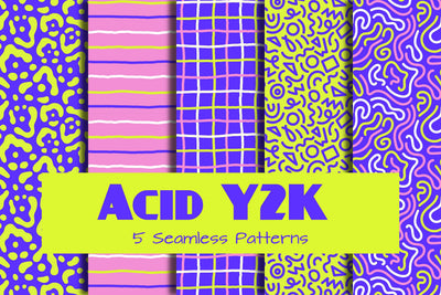 Acid Y2k Seamless Patterns & Digital Papers Digital Pattern Rin Green 