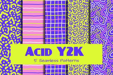 Acid Y2k Seamless Patterns & Digital Papers Digital Pattern Rin Green 