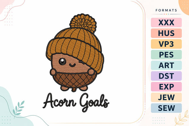Acorn Goals Autumn Embroidery Design Embroidery/Applique DESIGNS sg embroidery 