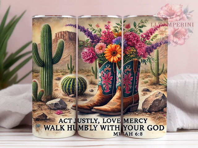 Act Justly Love Mercy Cowgirl Boots Tumbler Wrap, Micah 68 Tumbler, Cowgirl Boots, 20oz Tumbler Wrap, Sublimation Design, Western Decor, Inspirational Gift Sublimation Li Zamperini 